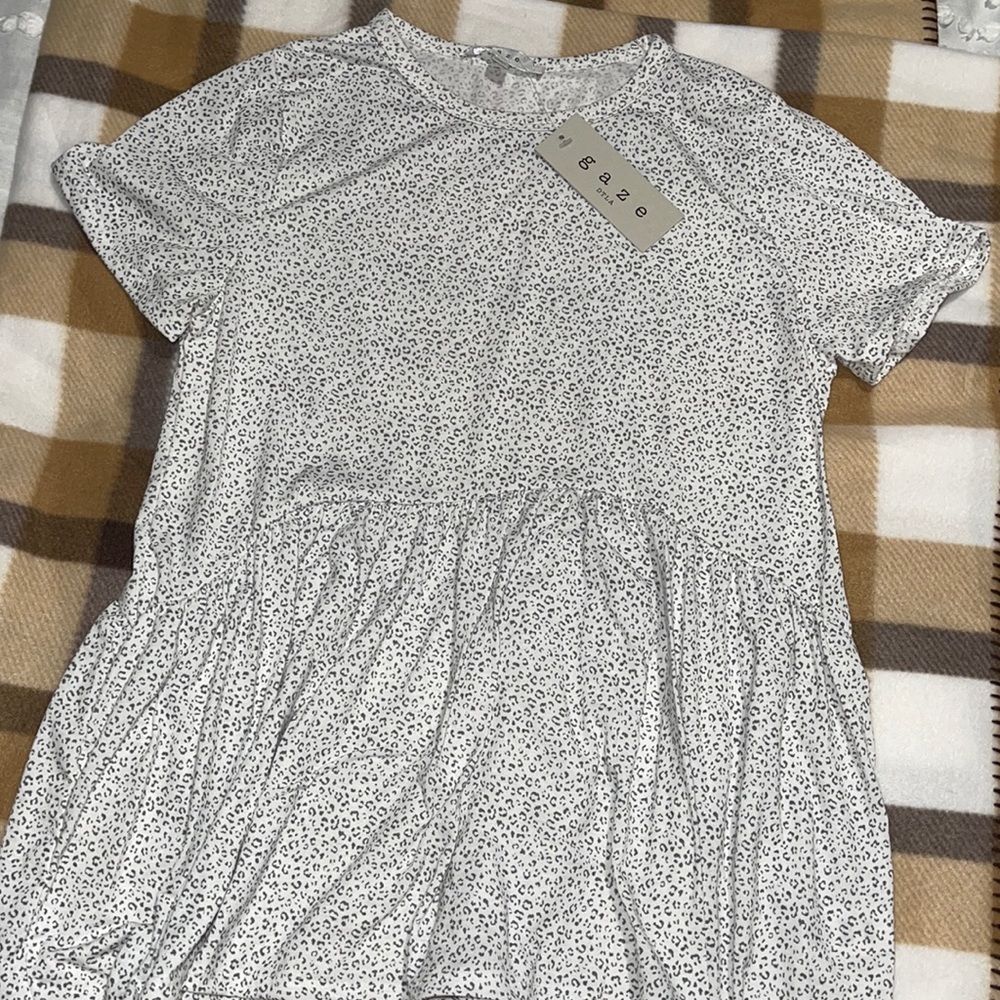 Leopard print baby doll shirt